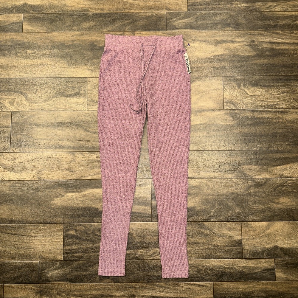 Gymshark Slounge Ribbed High-Rise Knit Leggings Purple Women's XS Activewear